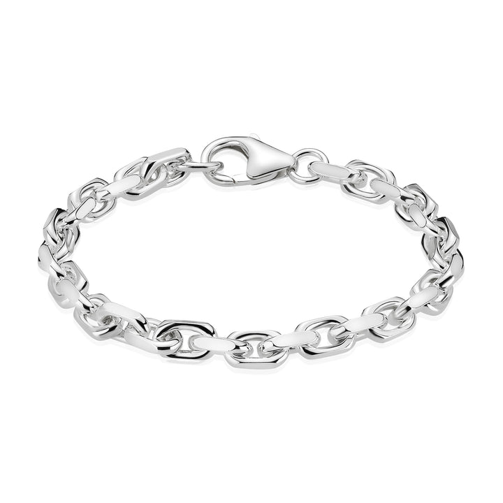BNH - Anker facet sølv / forgyldt  armbånd med karabin lås
