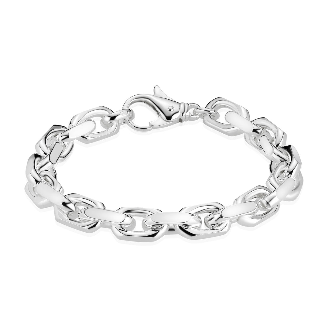 BNH - Anker facet sølv / forgyldt  armbånd med karabin lås