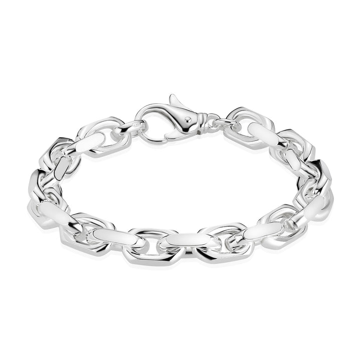 BNH - Anker facet sølv / forgyldt  armbånd med karabin lås