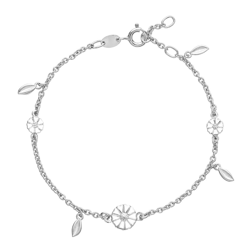 Lund Cpenhagen - Marguerit armbånd i sølv med små blade - 9015056-h