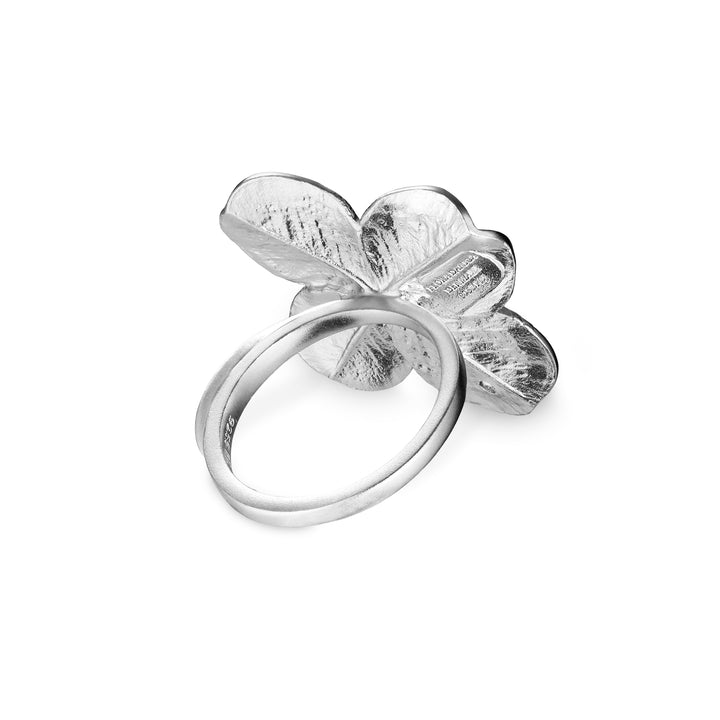 Flora Danica - Statement firkløver ring i sterling sølv - flc-stri-s