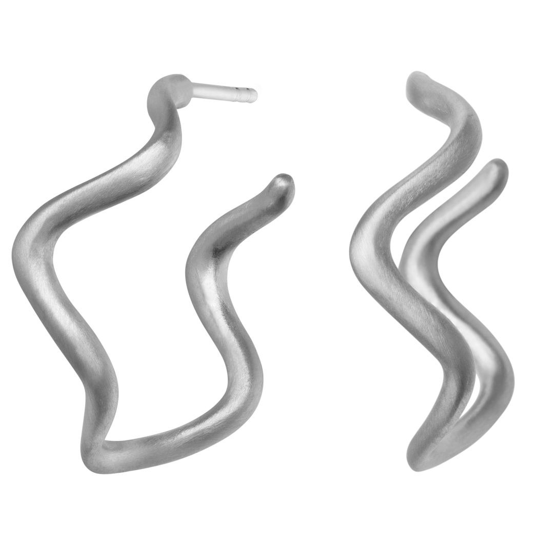 byBiehl - Wave creoler i sølv - 4-3701-r