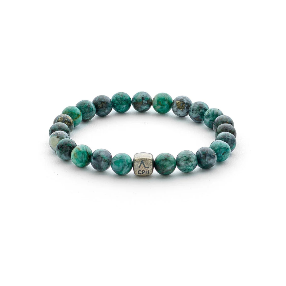 Alexander Lynggaard - Armbånd med dioptase sten, 8mm - c01040