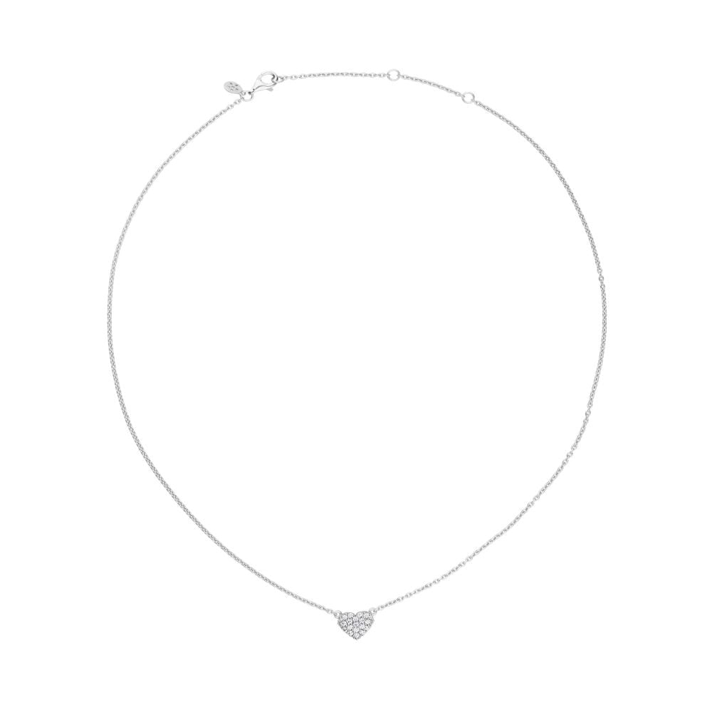 byBiehl - Just Love halskæde sølv med små sten i hjertet - 3-4505a-r