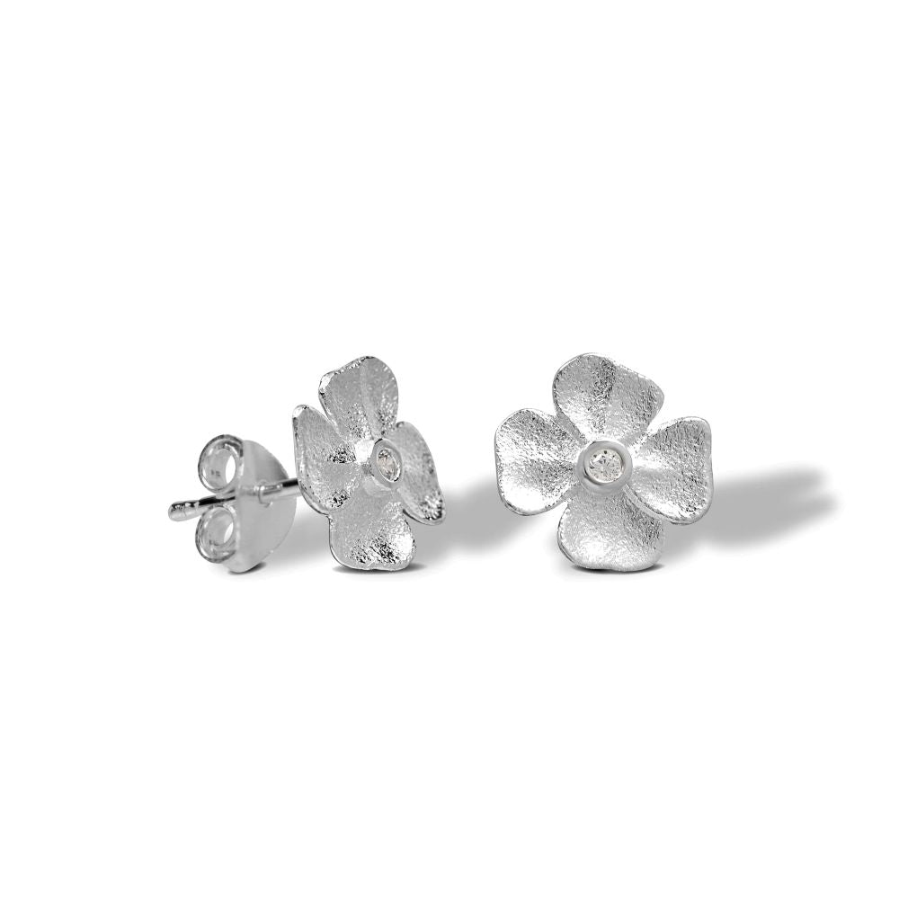 Blossom Copenhagen - Sølv blomster ørestikker med zikonia sten - 21921710