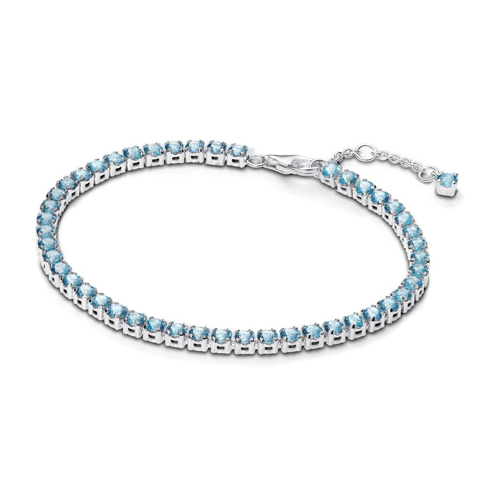 Pandora - Sølv tennisarmbånd med blå sten - 591469c03