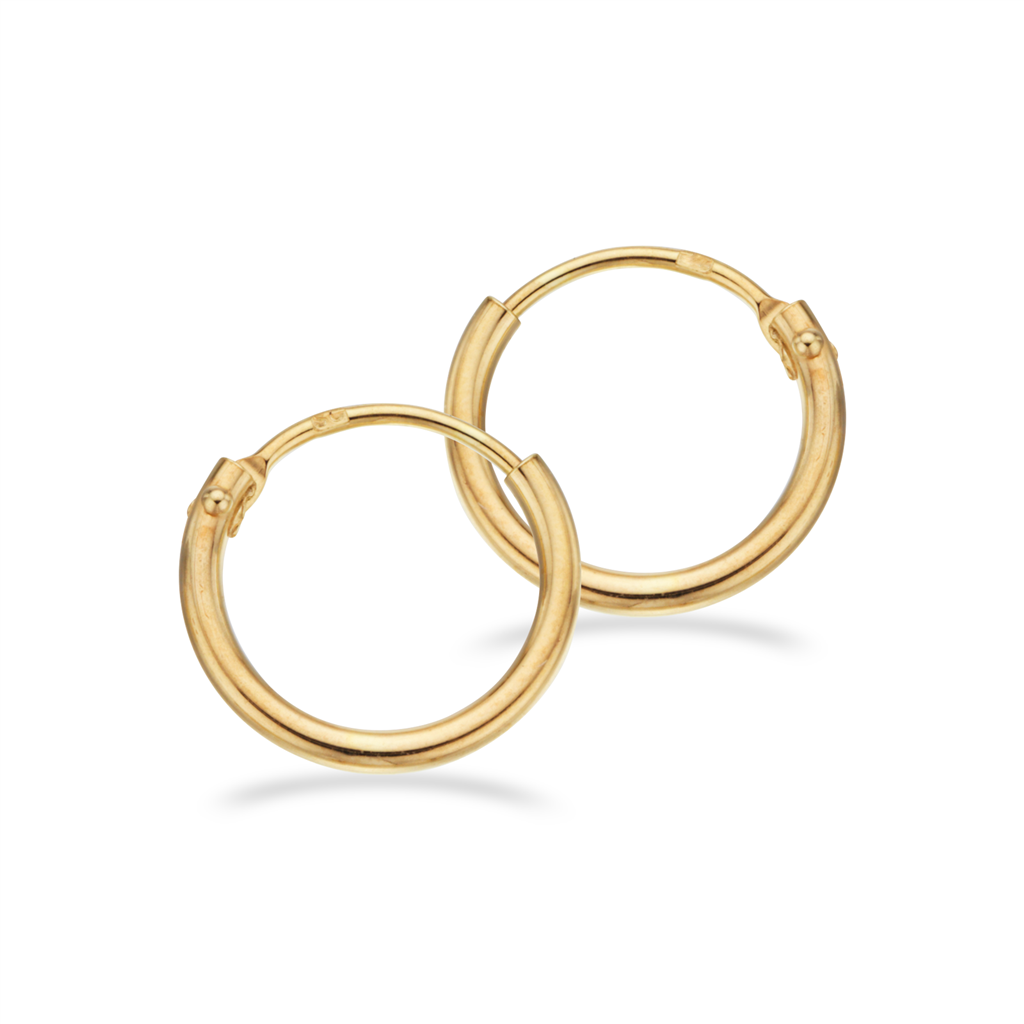 Scrouples - 8 karat guld creoler, 1,2x11mm - 10113