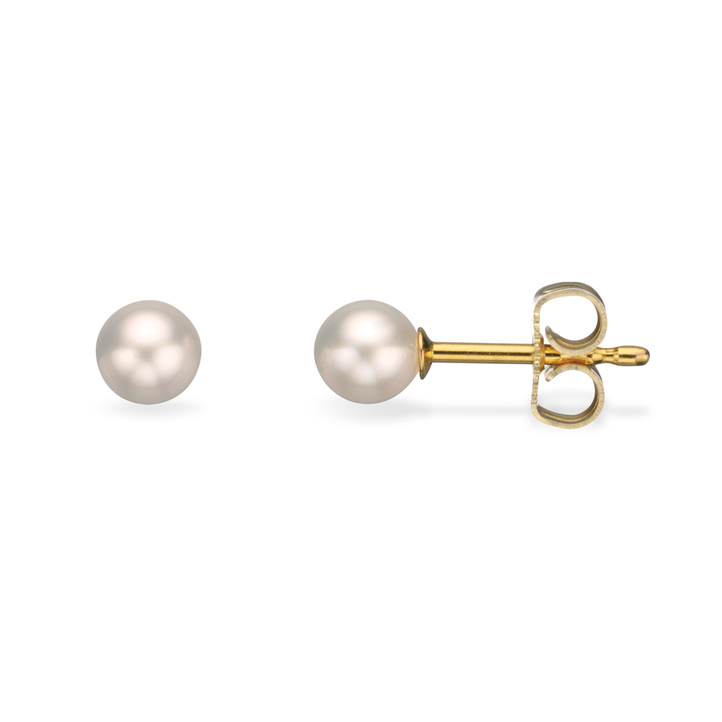 Scrouples - 8 karat guld kulturperle ørestikker, 5mm - 1013