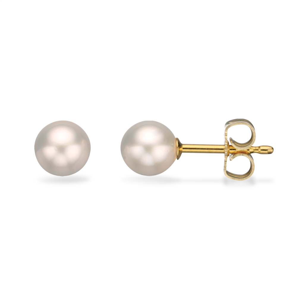 Scrouples - Perle øreringe i 8 karat guld, 6mm - 1043