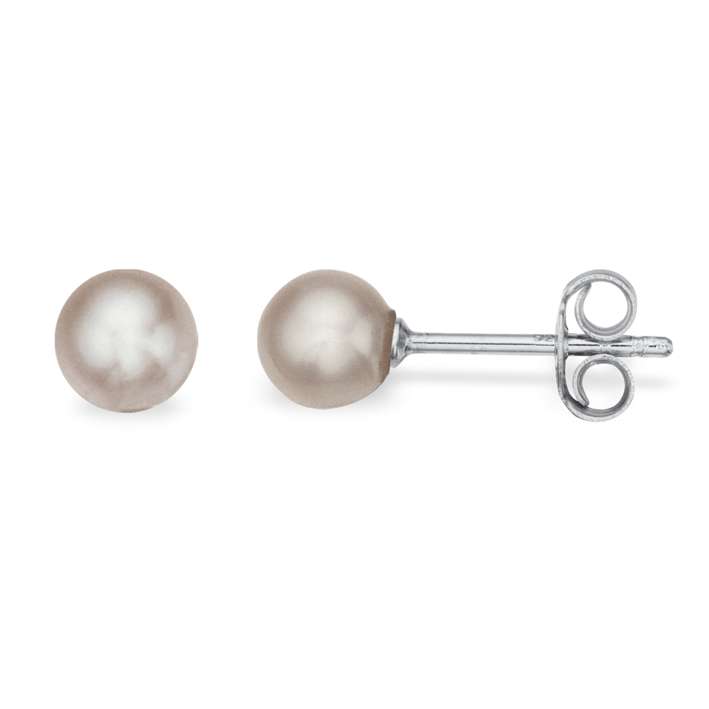 Scrouples - Sølv øreringe med perle, 7-7,5mm - 110612
