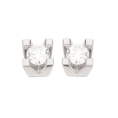 Kleopatra - 14 karat hvidgulds øreringe med 0,15ct diamant - 1136,15