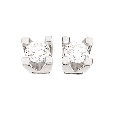 Kleopatra - 14 karat hvidgulds øreringe med 0,20ct diamant - 1136,20