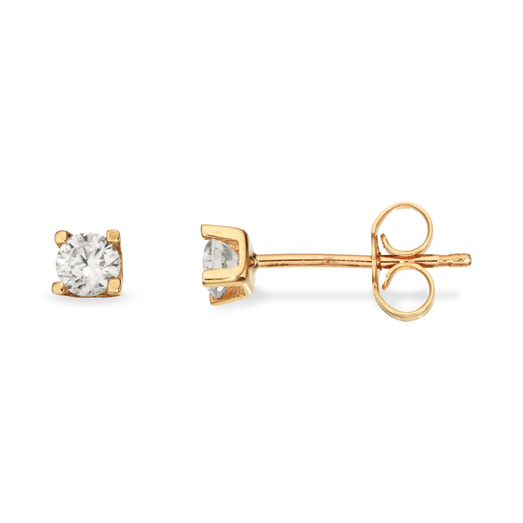 Scrouples - 8 karat guld øreringe med en zirkonia sten - 118163