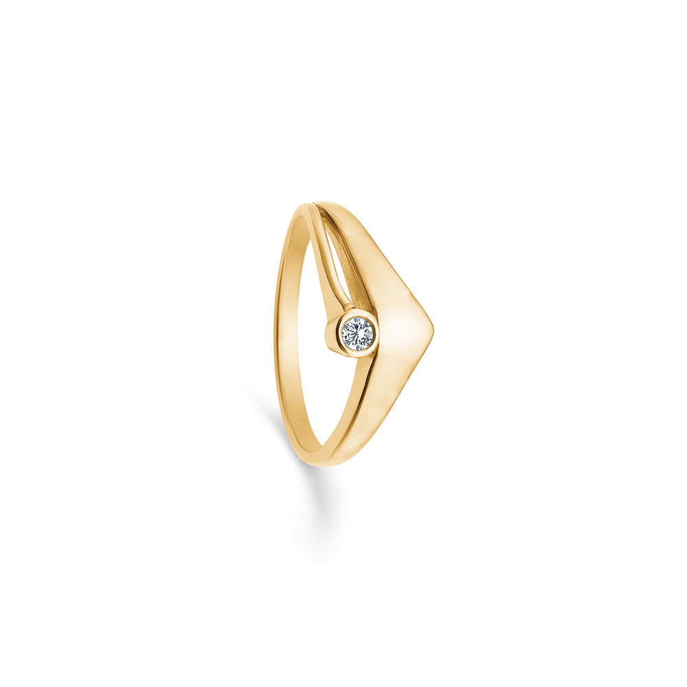14 karat guld ring med 0.05 karat brilliant - 138638FB
