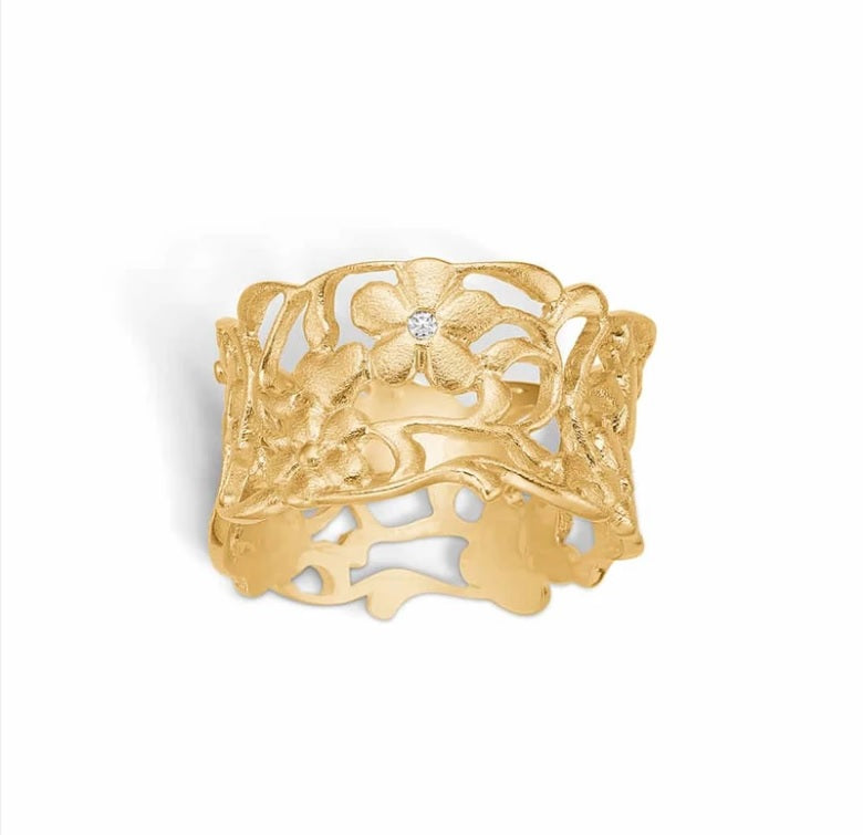 Blossom Copenhagen - 14 karat guldring med diamant - 14641040-34