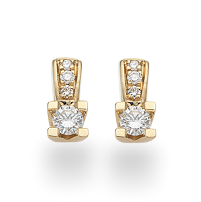 Kleopatra Queen - 14 karat Øreringe med brillant, 0,13ct - 1535,13