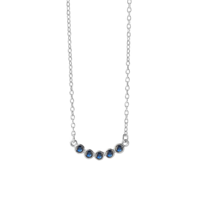 SFB - Sølv halskæde med blå safir vedhæng - 1553-1-176