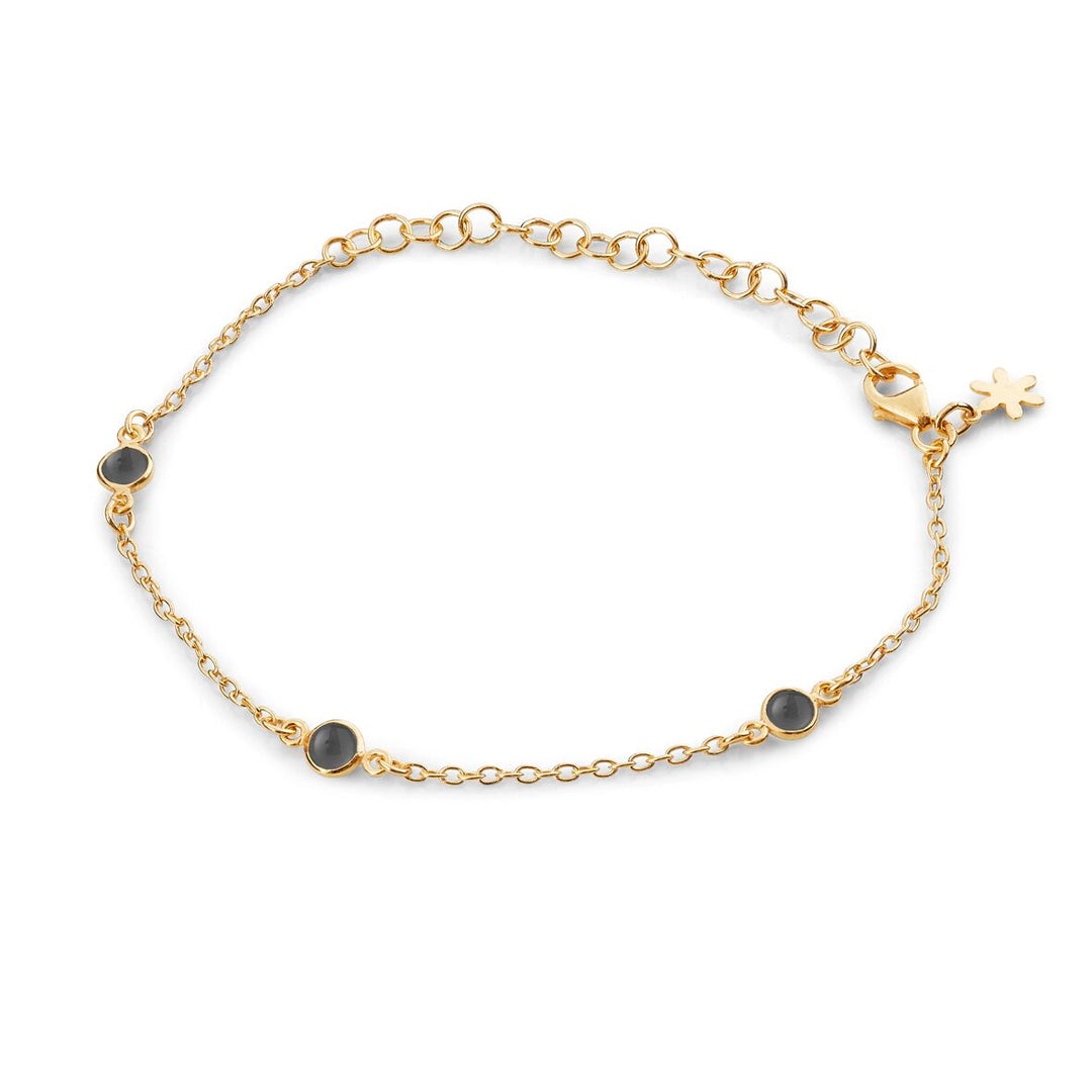 SFB - Armbånd i forgyldt med sort agat - 1585-2-101