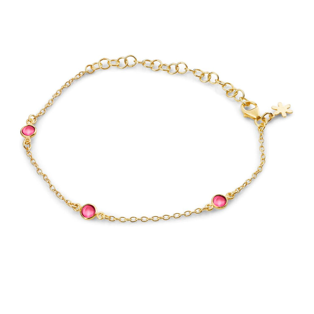 SFB - Armbånd i forgyldt med pink krystaller - 1585-2-183