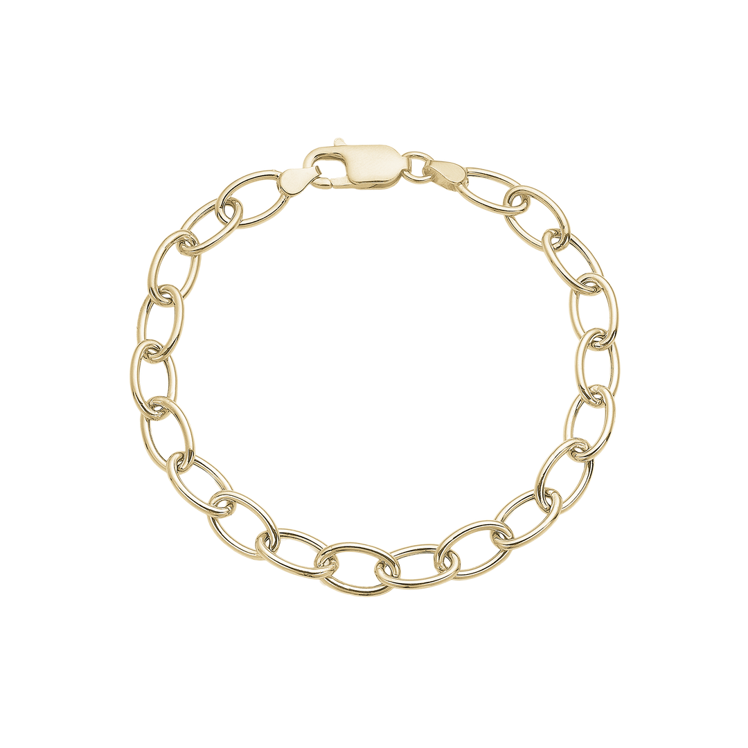 Aagaard - Guldbelagt sølv armbånd med ovale led - 1601-s-g24