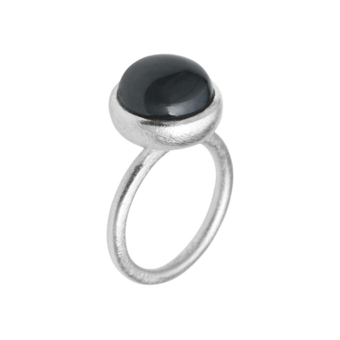 SFB - Sølv ring med sort agat - 1660-1-101