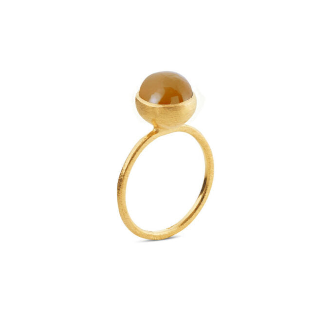 SFB - Forgyldt sølv ring med månesten - 1692-2-199