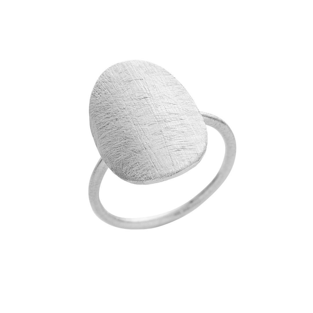 1697-1 - Ring i sølv med en oval plade