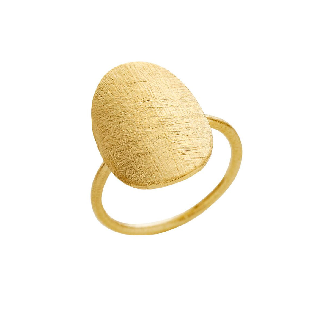 SFB - Ring i forgyldt sølv med en matteret oval oval plade - 1697-2
