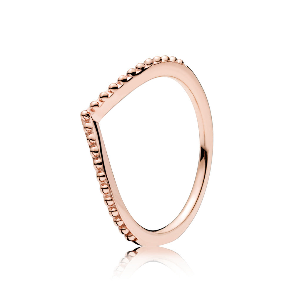 rosaforgyldt guld roséguld v-ring wishbone ring kugler pandora