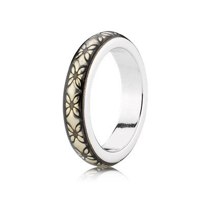 Pandora - Sølv ring med mønster og emalje - 190868en29