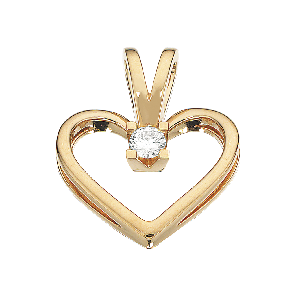 Kleopatra - Hjerte i 14 karat guld med 0,05ct diamant - 2125,05