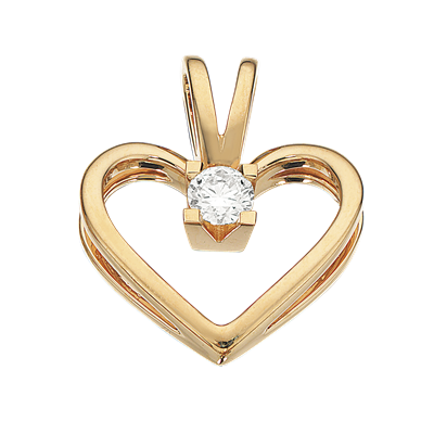 Kleopatra - Hjerte i 14 karat guld med 0,10ct diamant - 2125,10