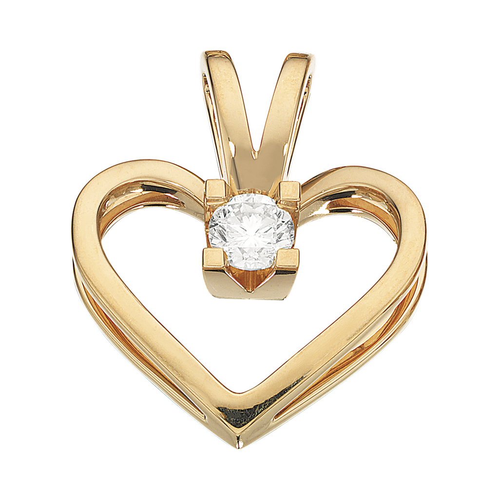 Kleopatra - Hjerte i 14 karat guld med 0,15ct diamant - 2125,15