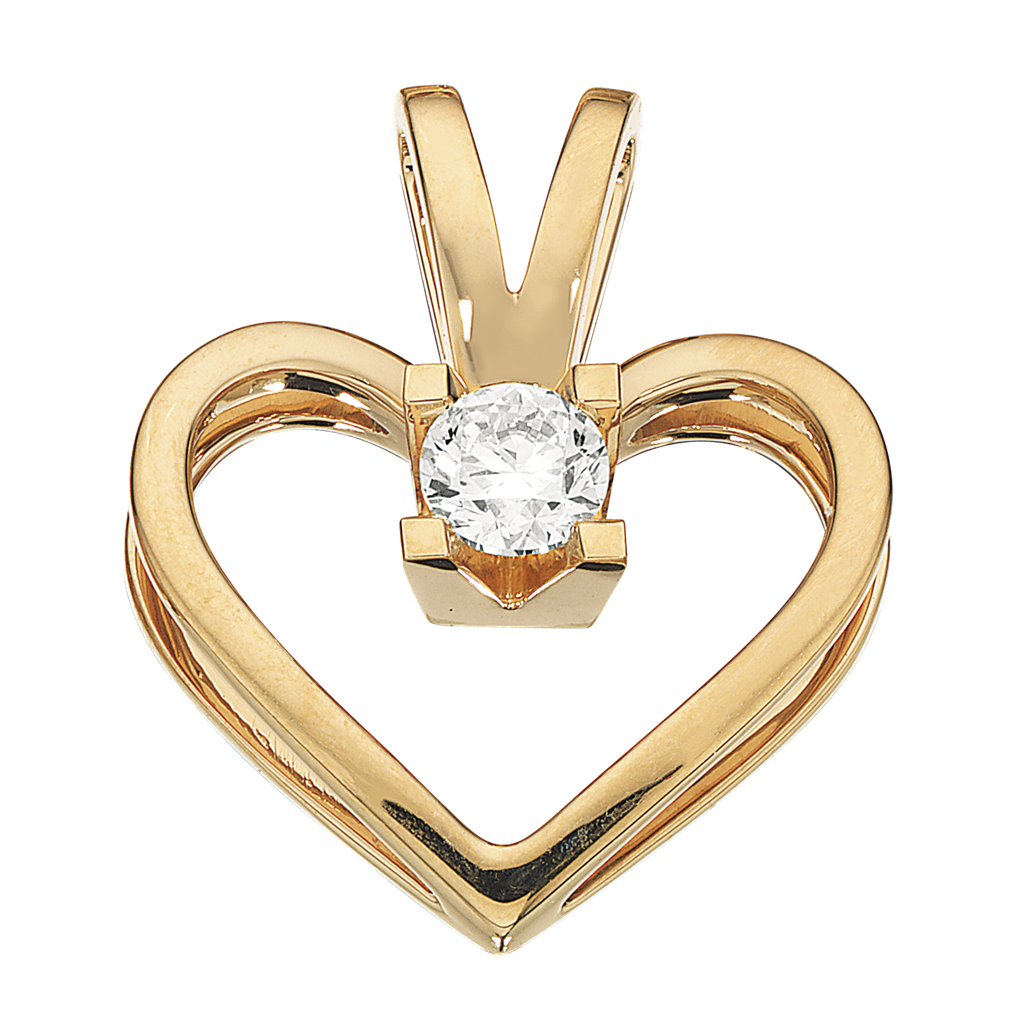 Kleopatra - Hjerte i 14 karat guld med 0,20ct diamant - 2125,20