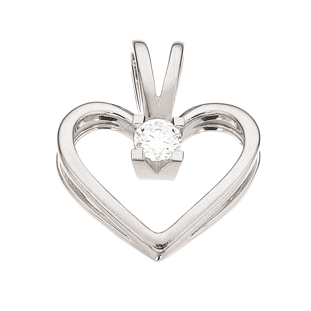 Kleopatra - Hjerte i 14 karat hvidguld med 0,10ct diamant - 2126,10