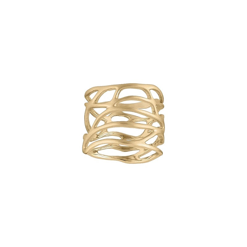 Bred forgyldt ring fra Blossom-23619018