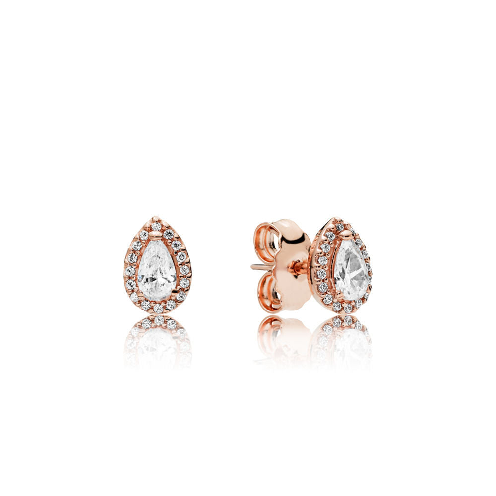 pandora rose guld med zikonia sten hvide radiant teardrop