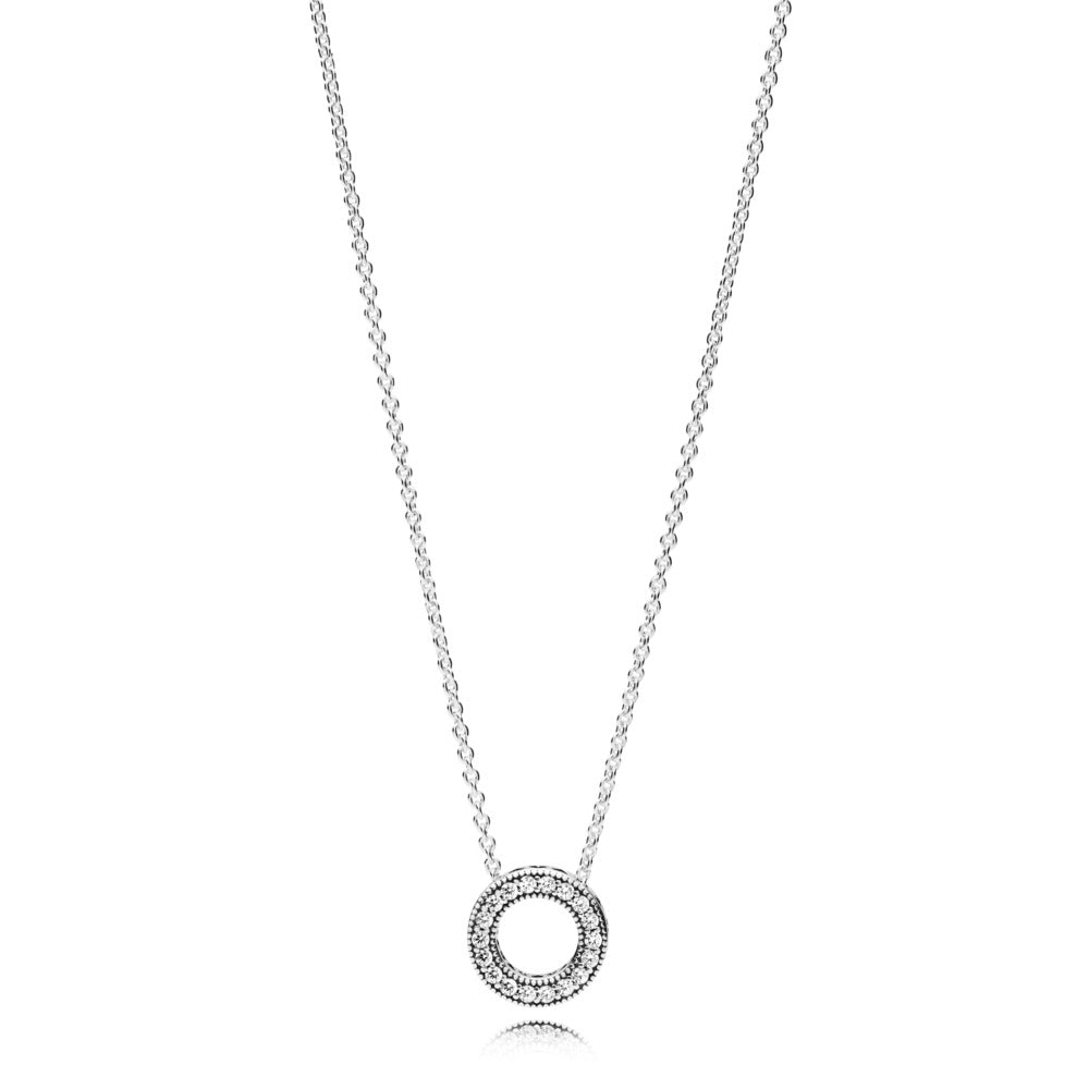 Pandora kæde vedhæng halskæde sølv med zirkoner