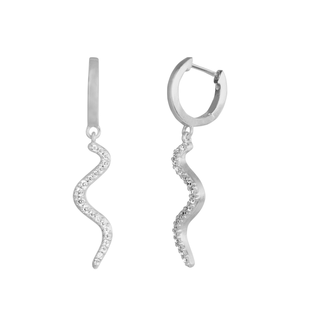 byBiehl - Wave sparkle hoop i sølv - 4-028a-r