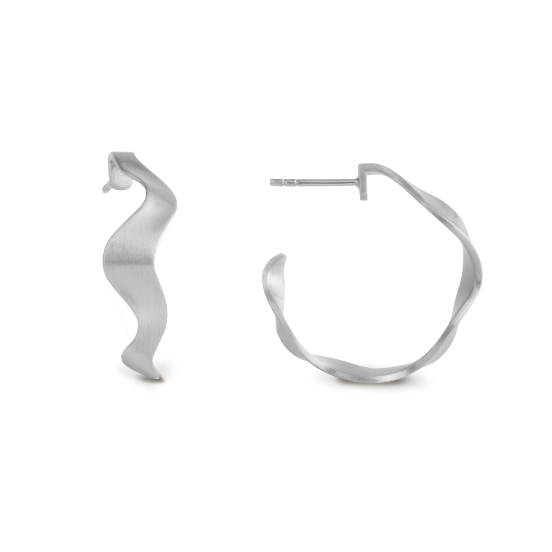 byBiehl - Wave øre hoop i sølv - 4-3703-r
