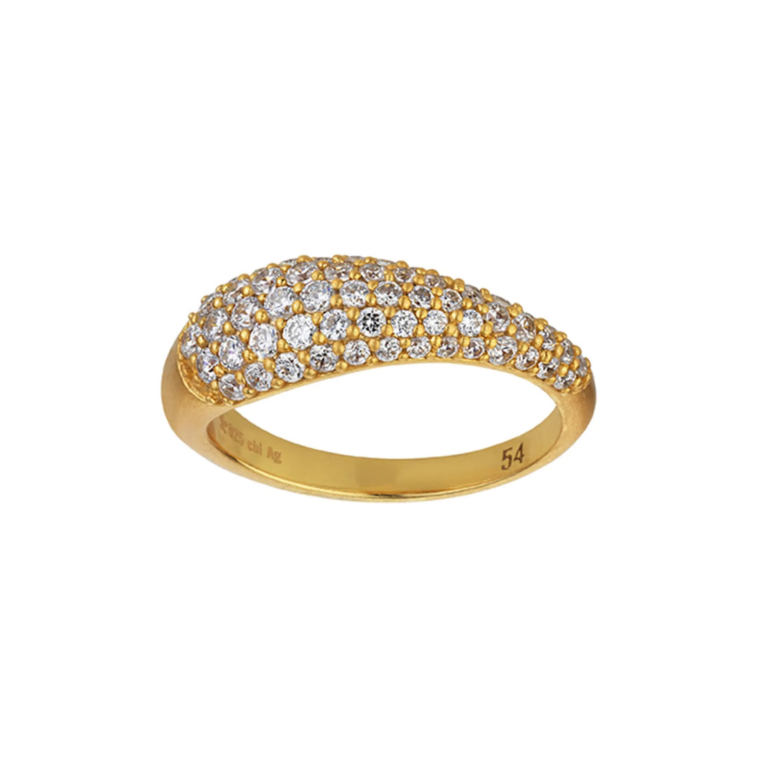 byBiehl sparkle ocean flow ring i 14 karat guldbelagtsølv