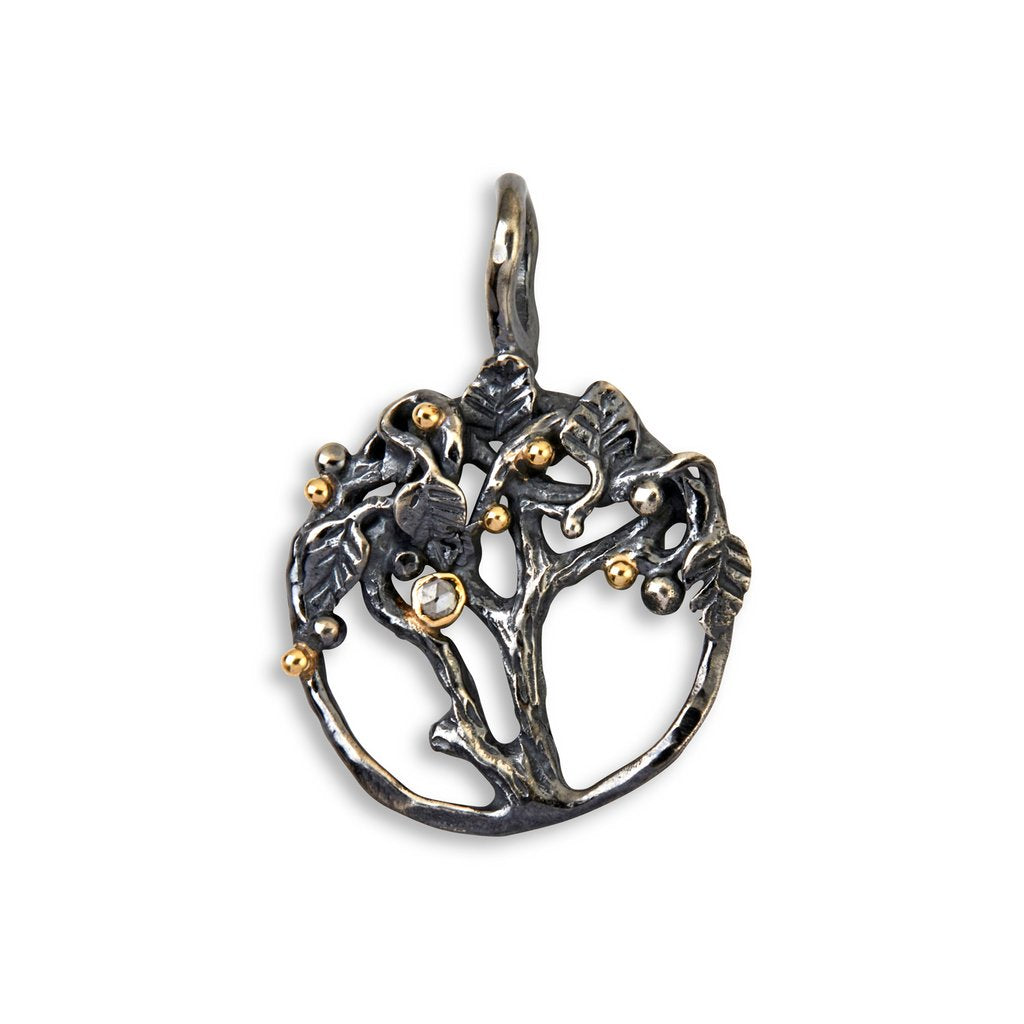 livets træ livstræ smykke tree of life vedhæng guld råt design bybirdie