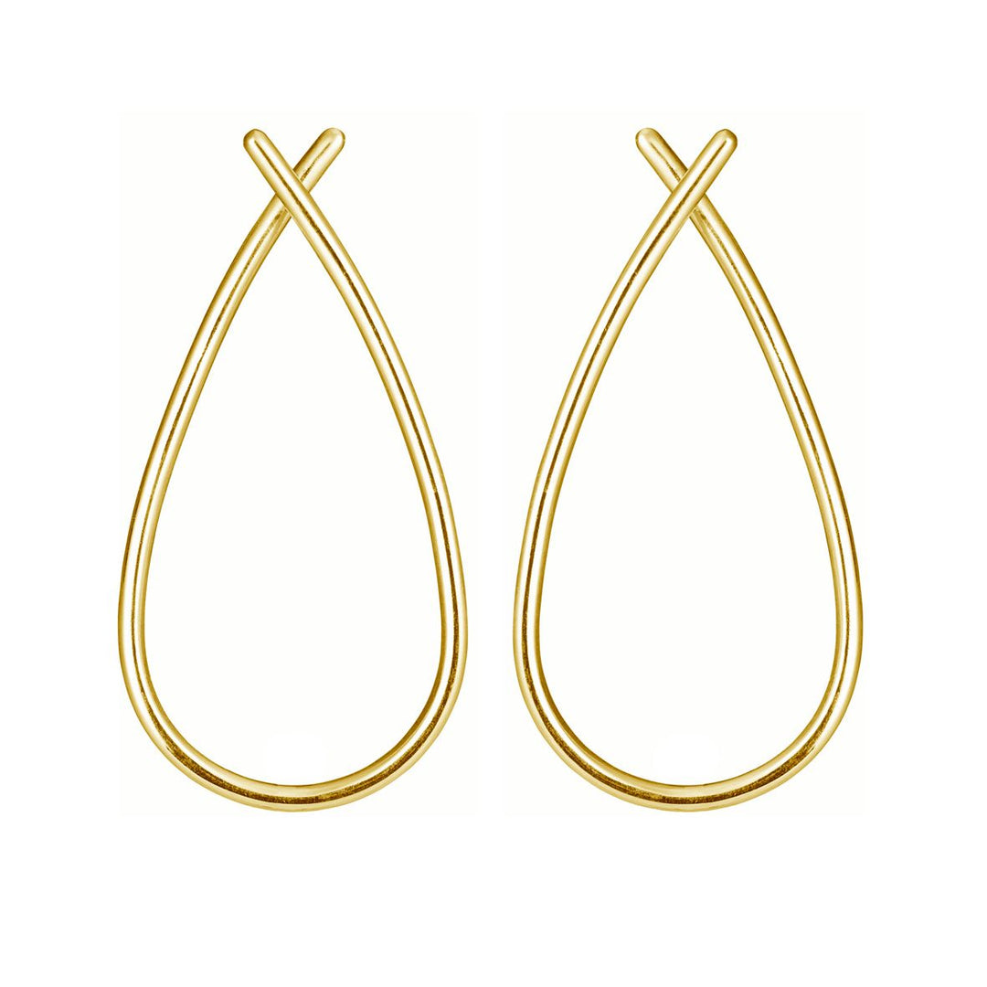Øre Hoops stor forgyldt blank - 5361-2-BLANK