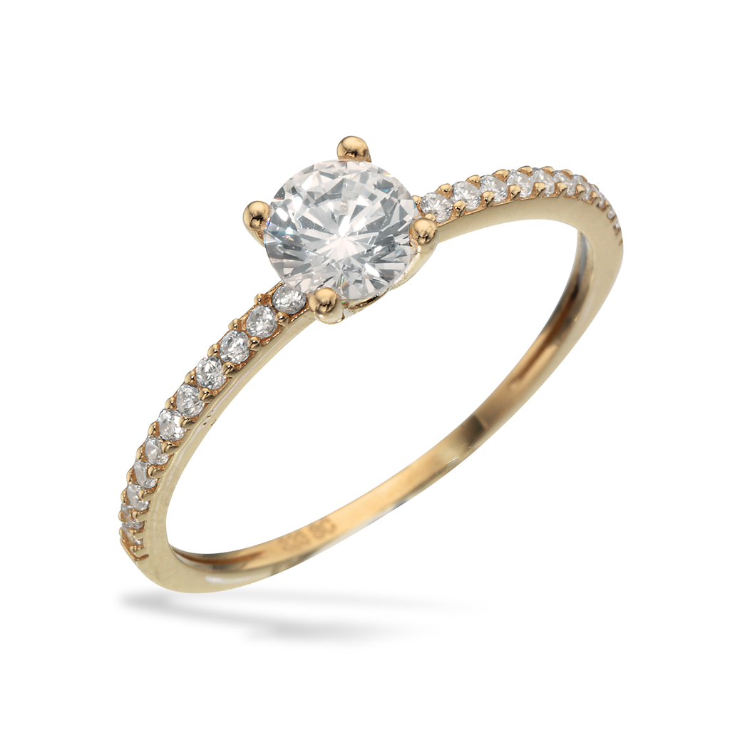 Scrouples - 8 karat guld ring med sten af zirkonia - 711863