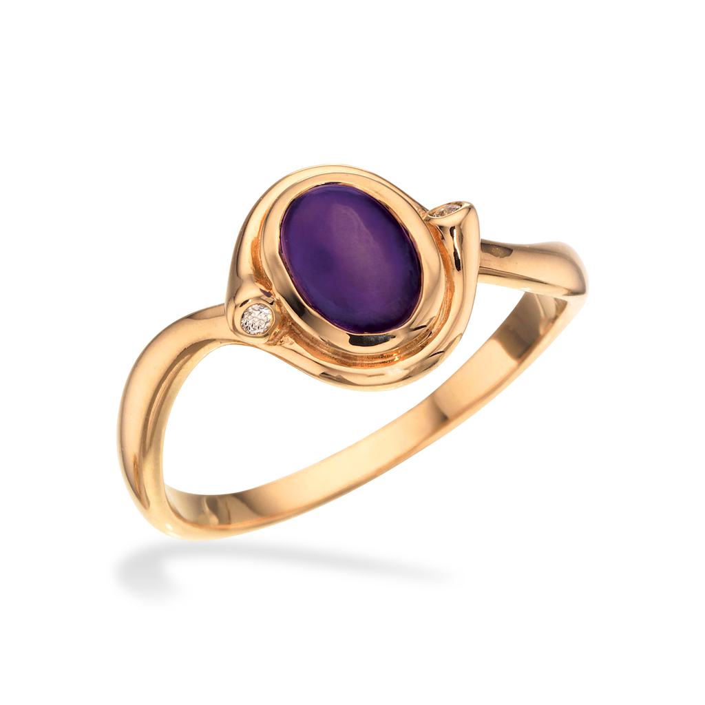 Scrouples - Guld ring i 8kt med Ametyst - 713193
