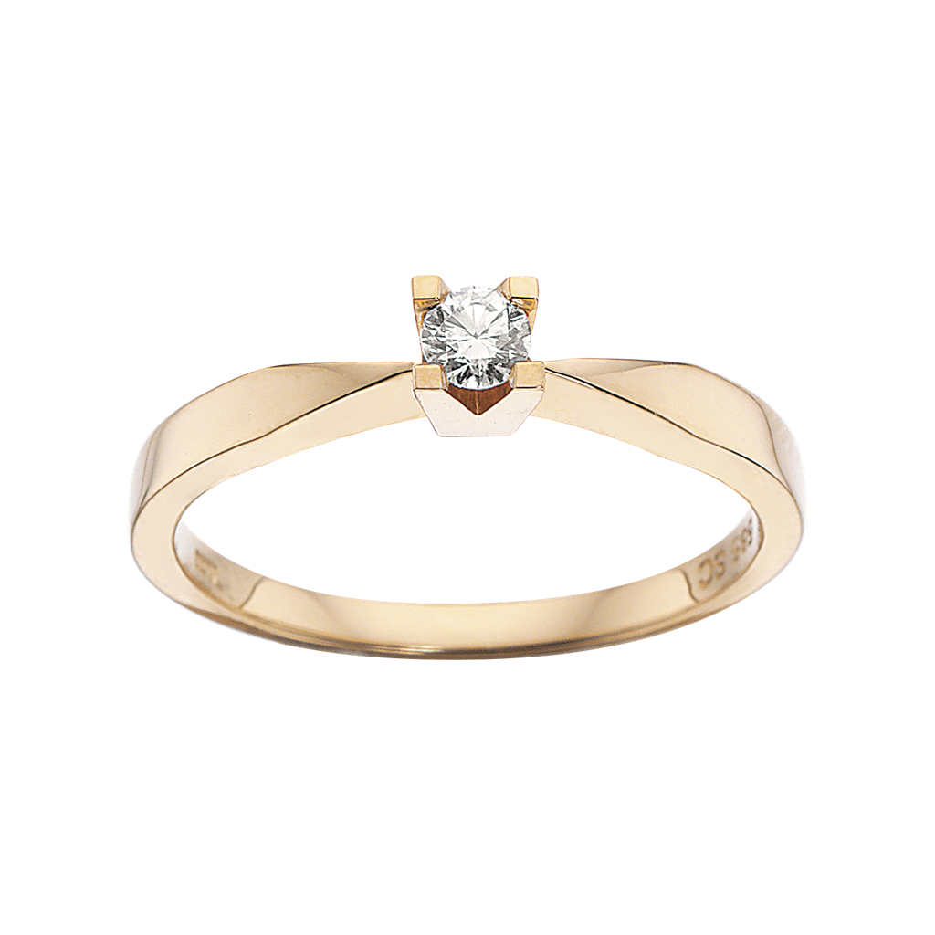 Kleopatra - 14 karat guld ring med 0,10ct diamant - 7135,10