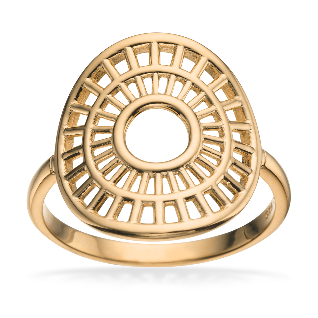 Cirkel ring i sølv forgyldt - 725172