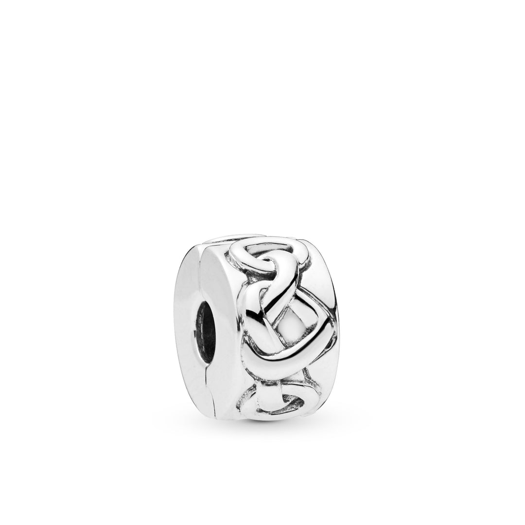 klemmeled sølv pandora love knot knotted hearts