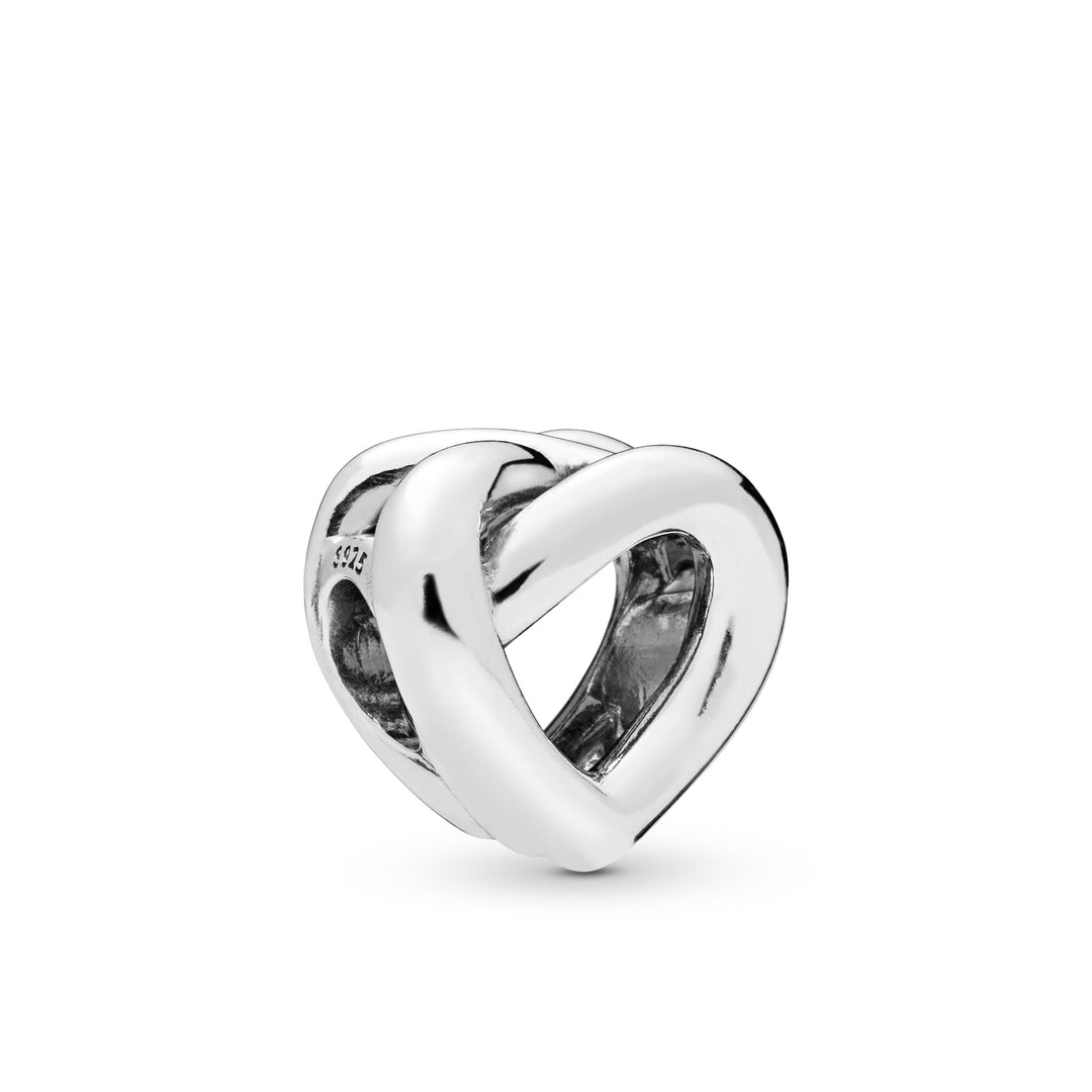 sølv charm hjerte knude knotted heart vedhæng led pandora