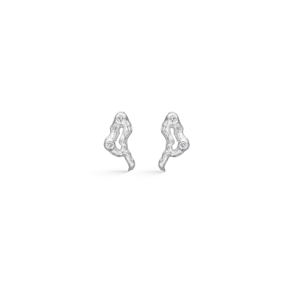 Studio Z - Mini tangled sølv ørestikker med zirkonia sten - 8117814